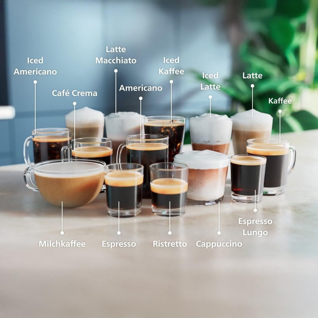 Serie 5500 EP5544/50 Kaffeevollautomat – LatteGo Milchsystem, 20 heiße und kalte Kaffeespezialitäten, 40% leiser mit SilentBrew, QuickStart,Schwarz/Grau