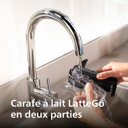 Expresso broyeur Série 5400 – 12 Spécialités de Café, Carafe LatteGo facile à nettoyer, Ecran intuitif, 4 Profils Utilisateur, Machine à café à grain Noir Chrome (EP5547/90)