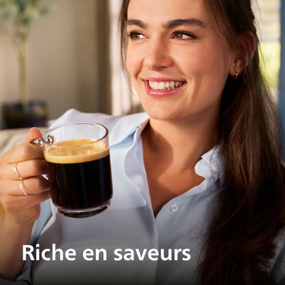 Expresso broyeur Série 5400 – 12 Spécialités de Café, Carafe LatteGo facile à nettoyer, Ecran intuitif, 4 Profils Utilisateur, Machine à café à grain Noir Chrome (EP5547/90)